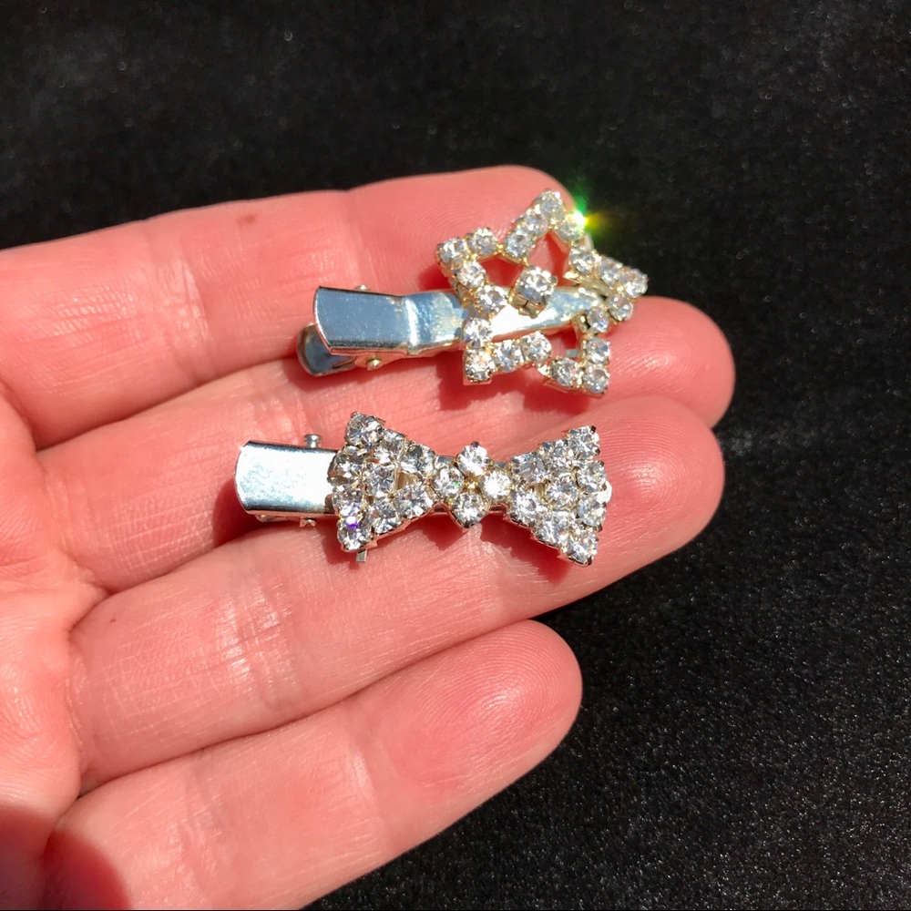 Sparkly Crystal Hair Jewel Bow Star Claw Clips